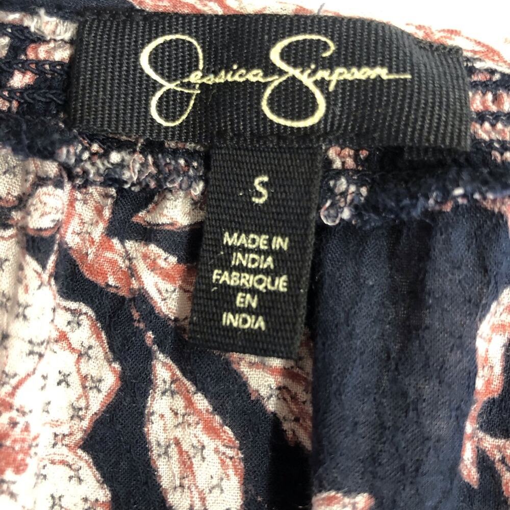 Jessica Simpson Navy Floral Popover Top - Picture 14 of 16
